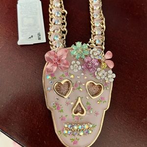 Floral Pink Ribon Necklace